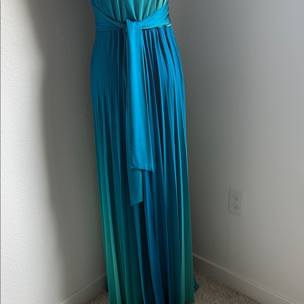 Speechless Strapless Teal Maxi Dress - Picture 11 of 16